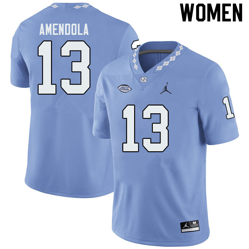 Jordan Brand Women #13 Vincent Amendola North Carolina Tar Heels College Football Jerseys Sale-Blue